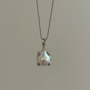 Australian White South Sea Pearl Sterling Silver Pendant 14mm